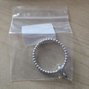 Pandora Silver Beaded Charm Ring